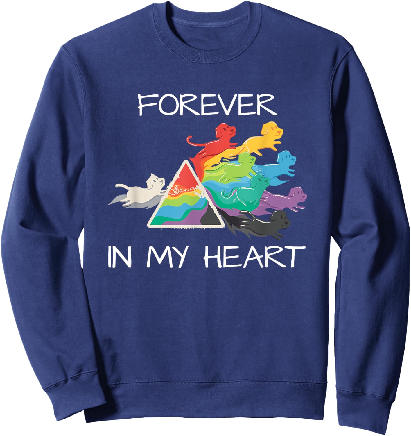 I Love My Dog & My Dog Loves Me Forever In My Heart Dog Sweatshirt - Sweatshirt | Navy