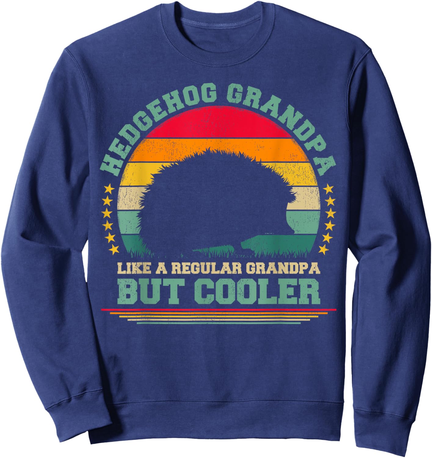 Hedgehog Lover Funny Vintage Hedgehog Grandpa Father's Day Sweatshirt - Sweatshirt | Navy
