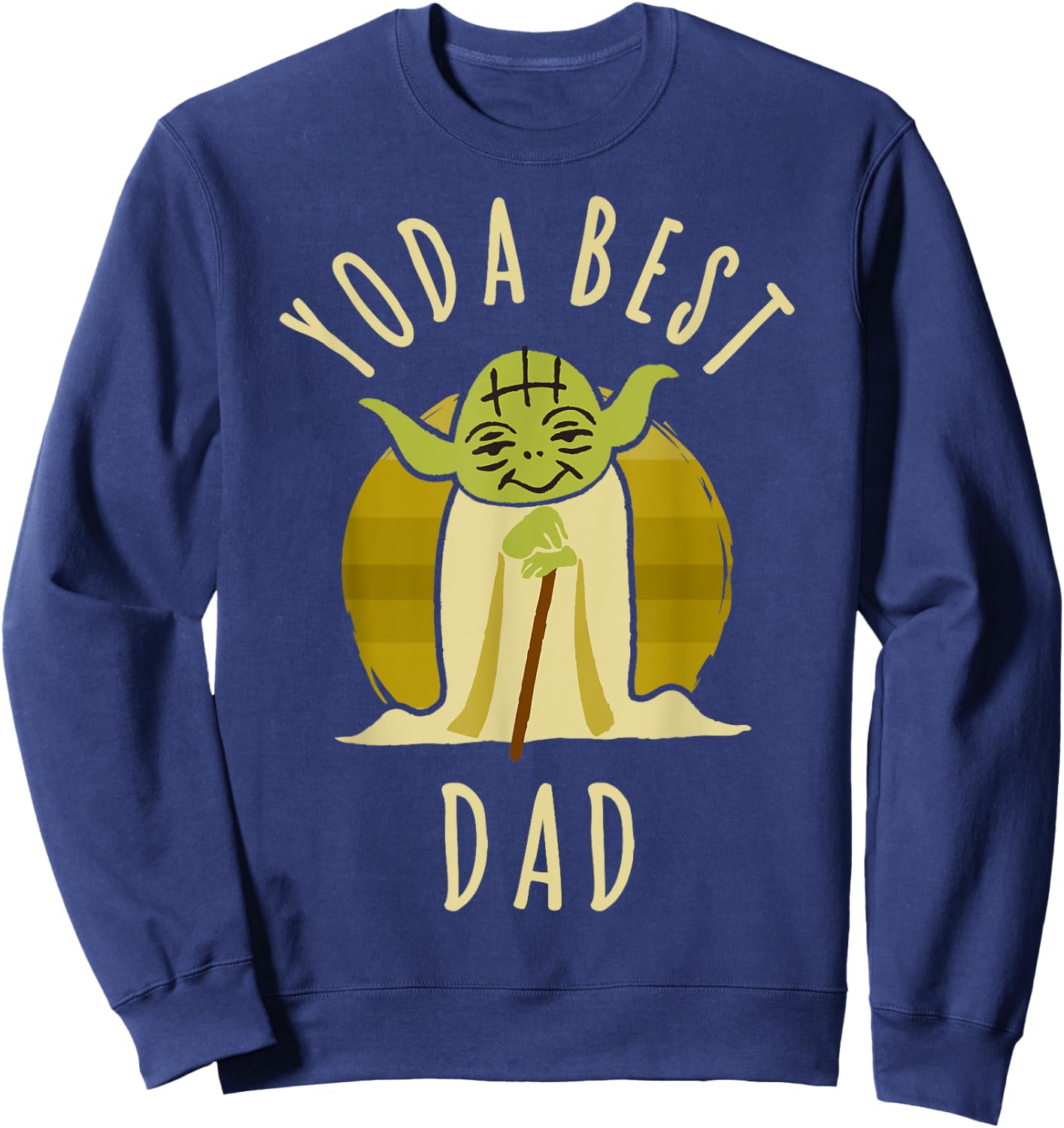 Star Wars Yoda Best Dad Cartoon Yoda Sweatshirt - Sweatshirt | Navy