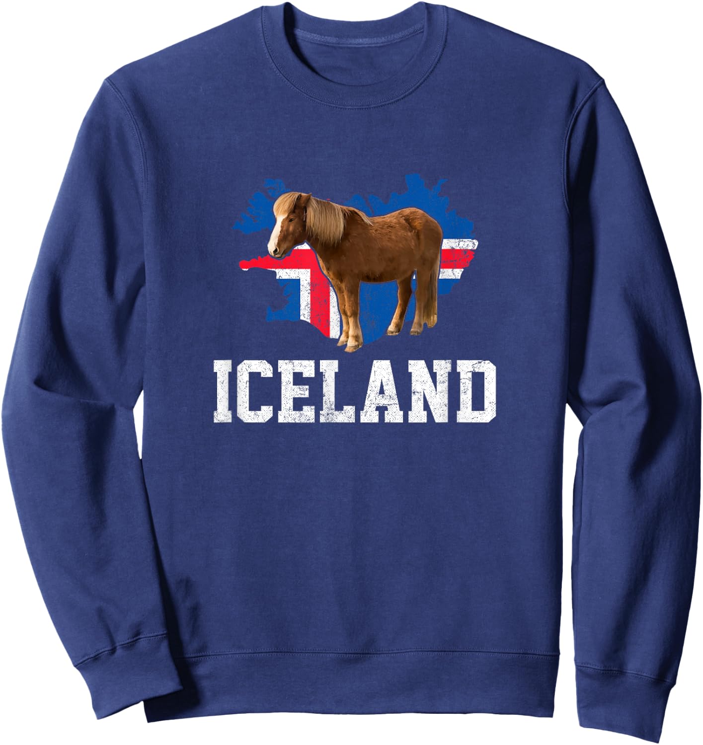 Icelandic horse,flag icelandic horse Sweatshirt - Sweatshirt | Navy