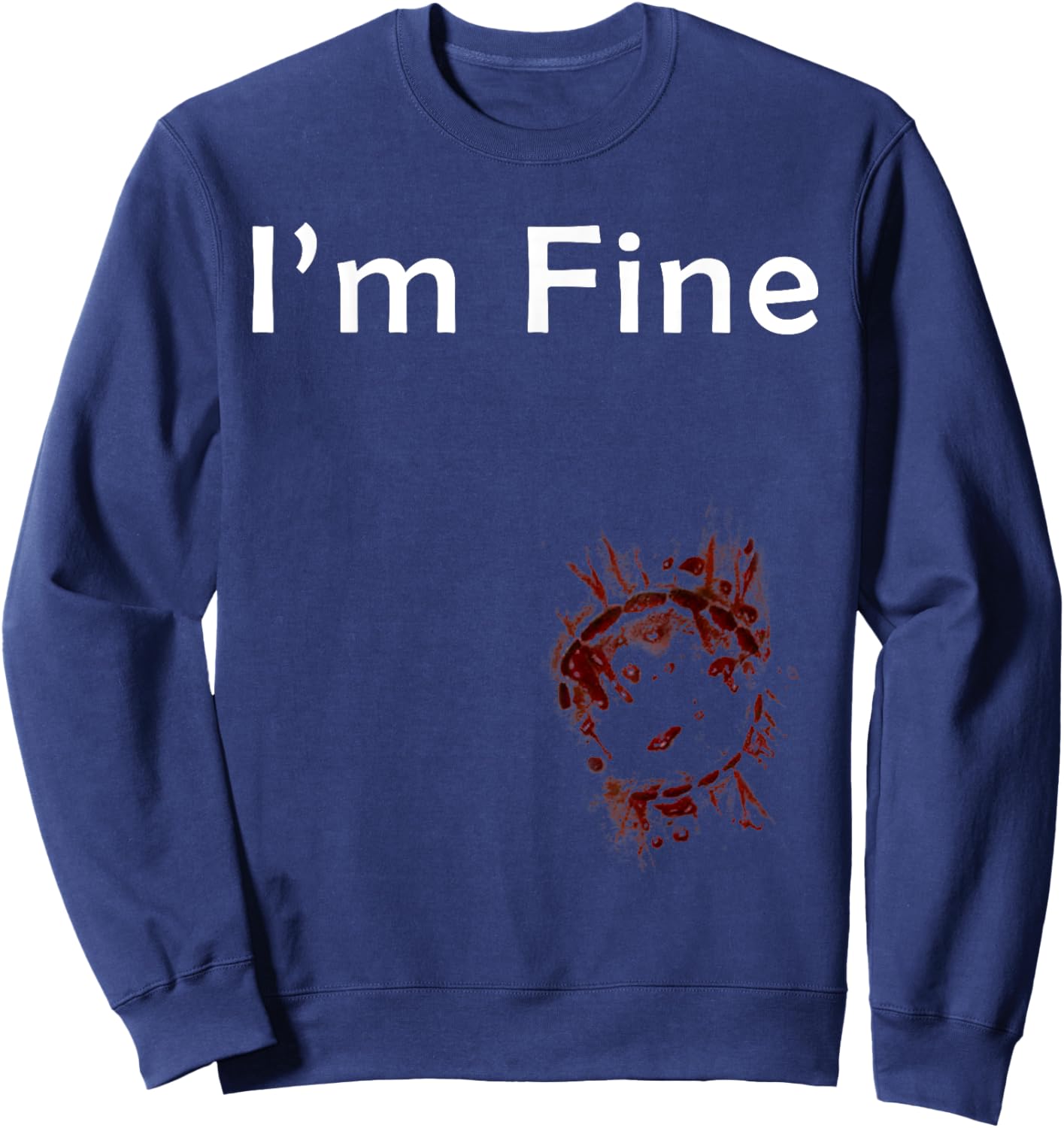 I'm Fine zombie bite Sweatshirt - Sweatshirt | Navy