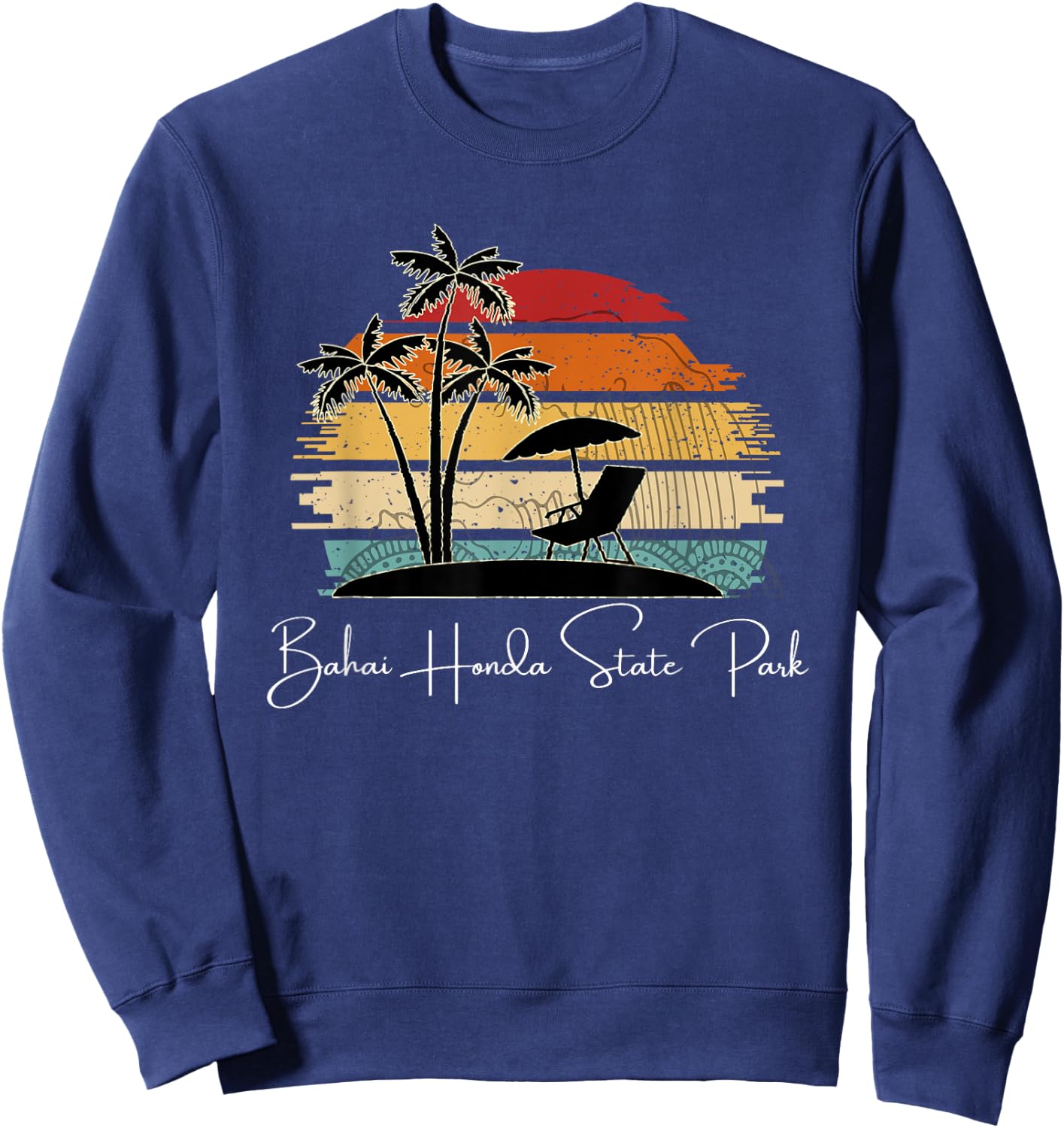 Bahai Honda State Park Beach Lover Palm Spring & Summer Sweatshirt - Sweatshirt | Navy