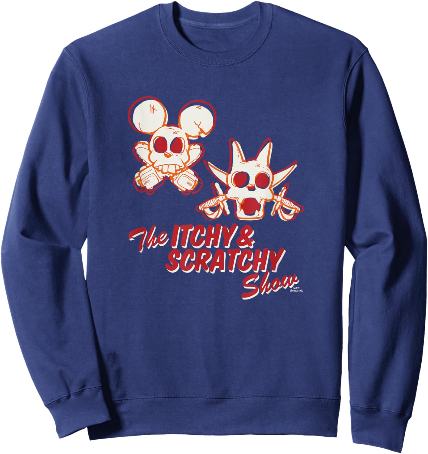 The Simpsons The Itchy & Scratchy Show Skeleton Logo C2 Sweatshirt - Sweatshirt | Navy