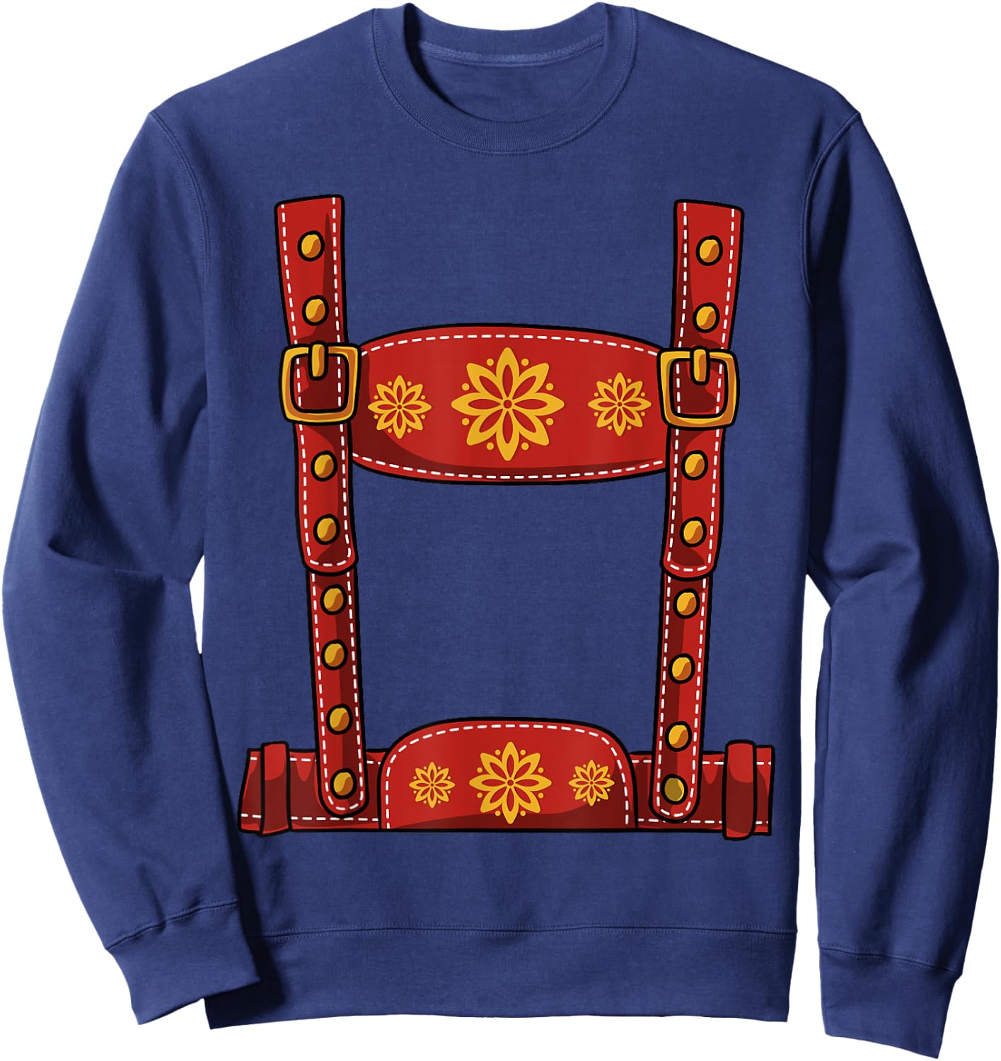 Oktoberfest Halloween Costume - Lederhosen Sweatshirt - Sweatshirt | Navy