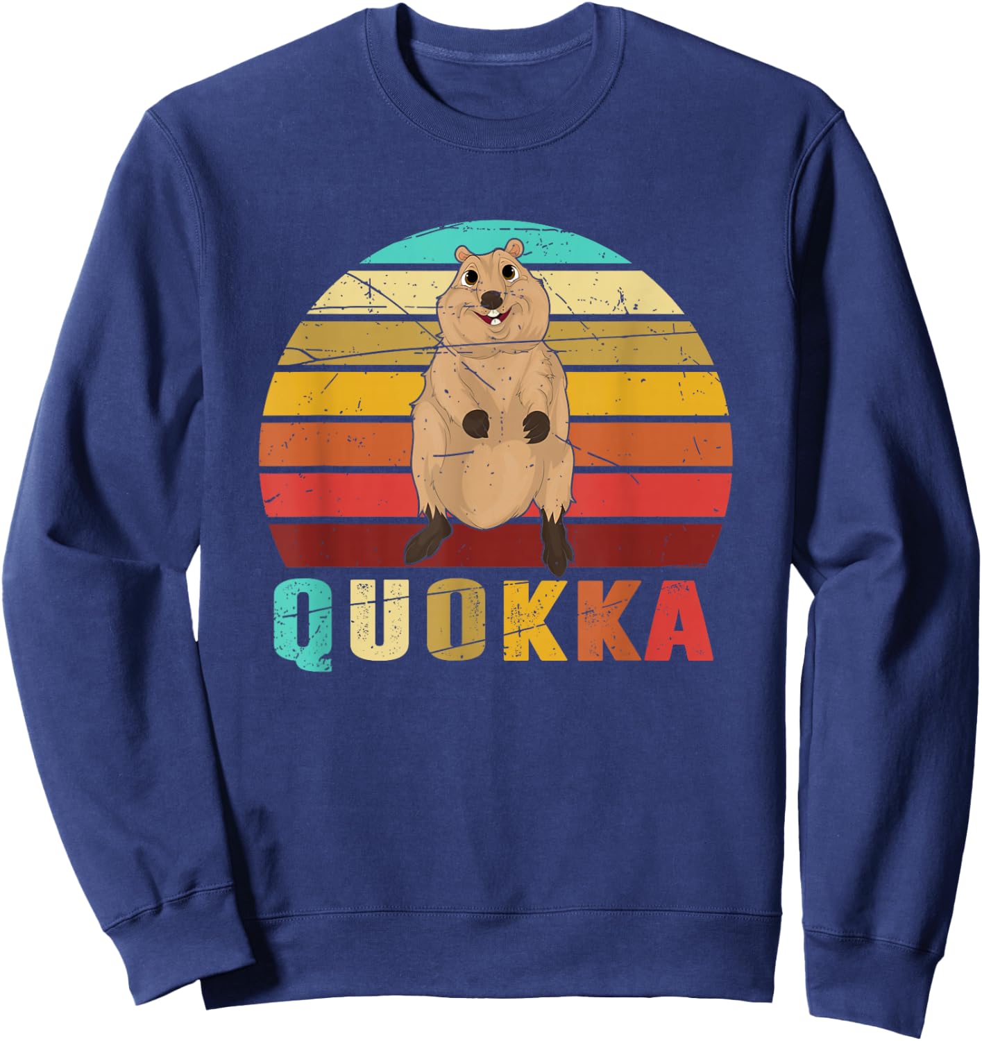 Australia Animal Keeper Zoo Gift Retro Quokka Sweatshirt - Sweatshirt | Navy