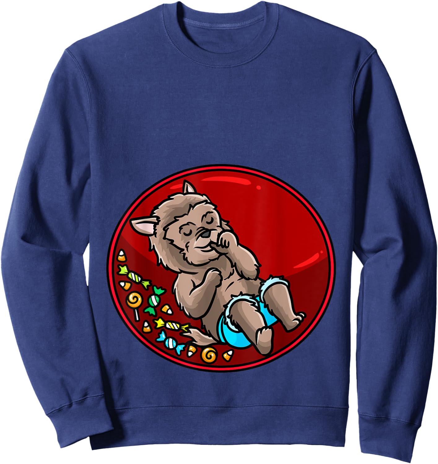 Baby Werewolf Pregnant Halloween Sweatshirt - Sweatshirt | Navy