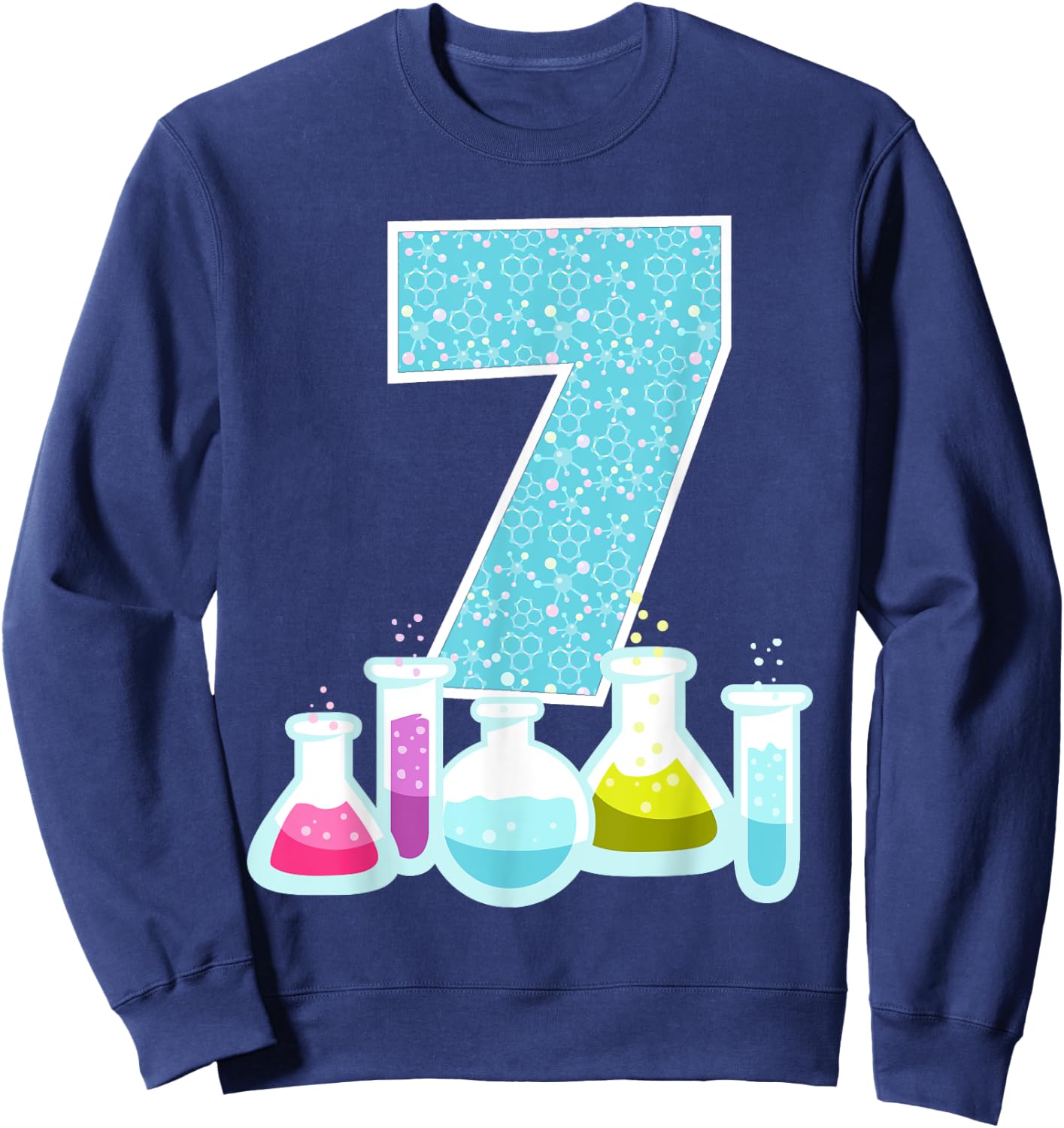7th Birthday Science Theme Party Science Experiments Science Sweatshirt - Sweatshirt | Navy