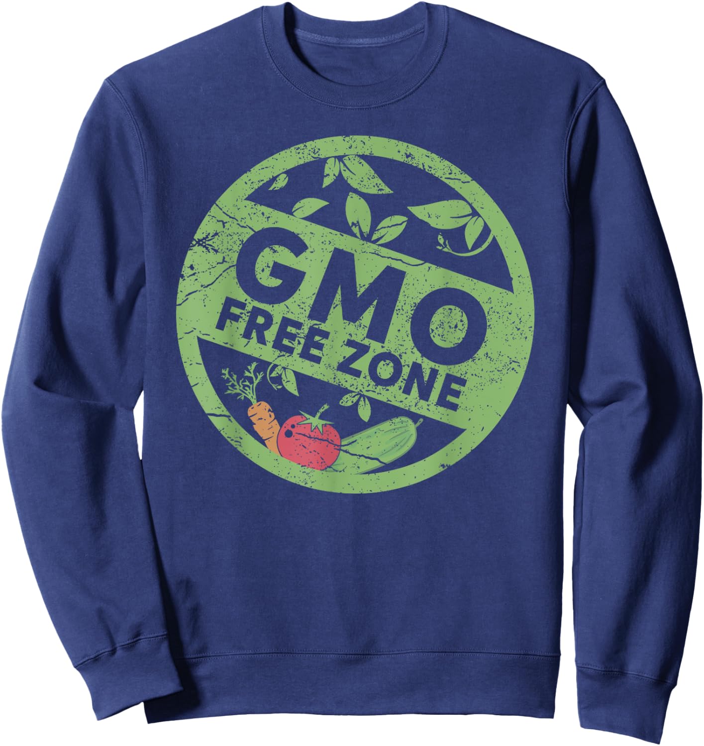 GMO FREE ZONE | Healthy Organic Living Supporter Sweatshirt - Sweatshirt | Navy