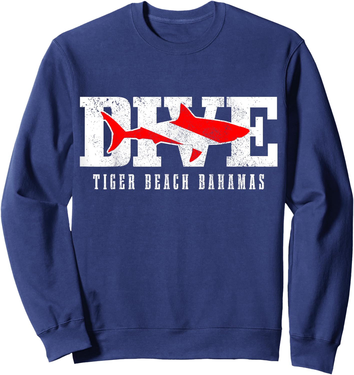 Tiger Beach Bahamas Shark Diving Scuba Diver Men Women Sweatshirt - Sweatshirt | Navy