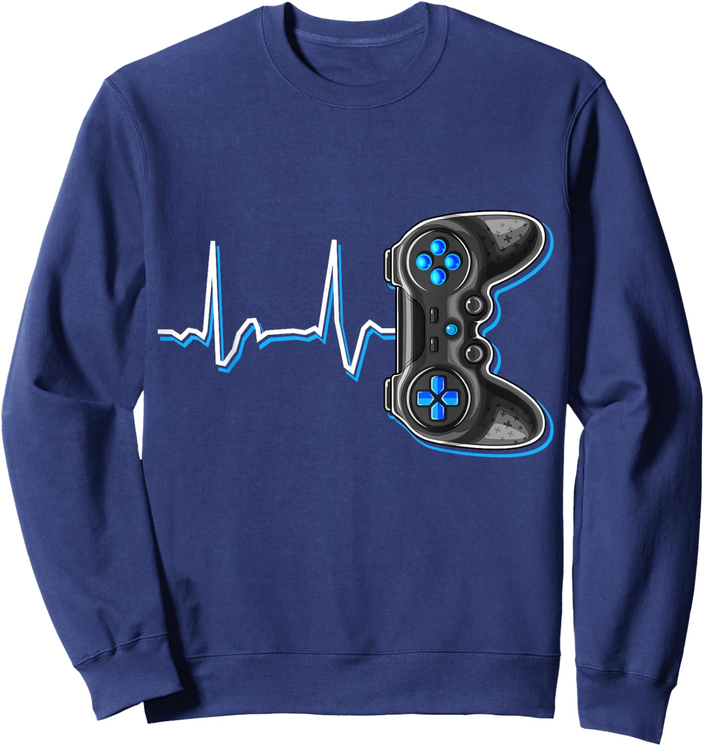 Video Gamer Heartbeat Video Game Controller Gift Kids Boys Sweatshirt - Sweatshirt | Navy