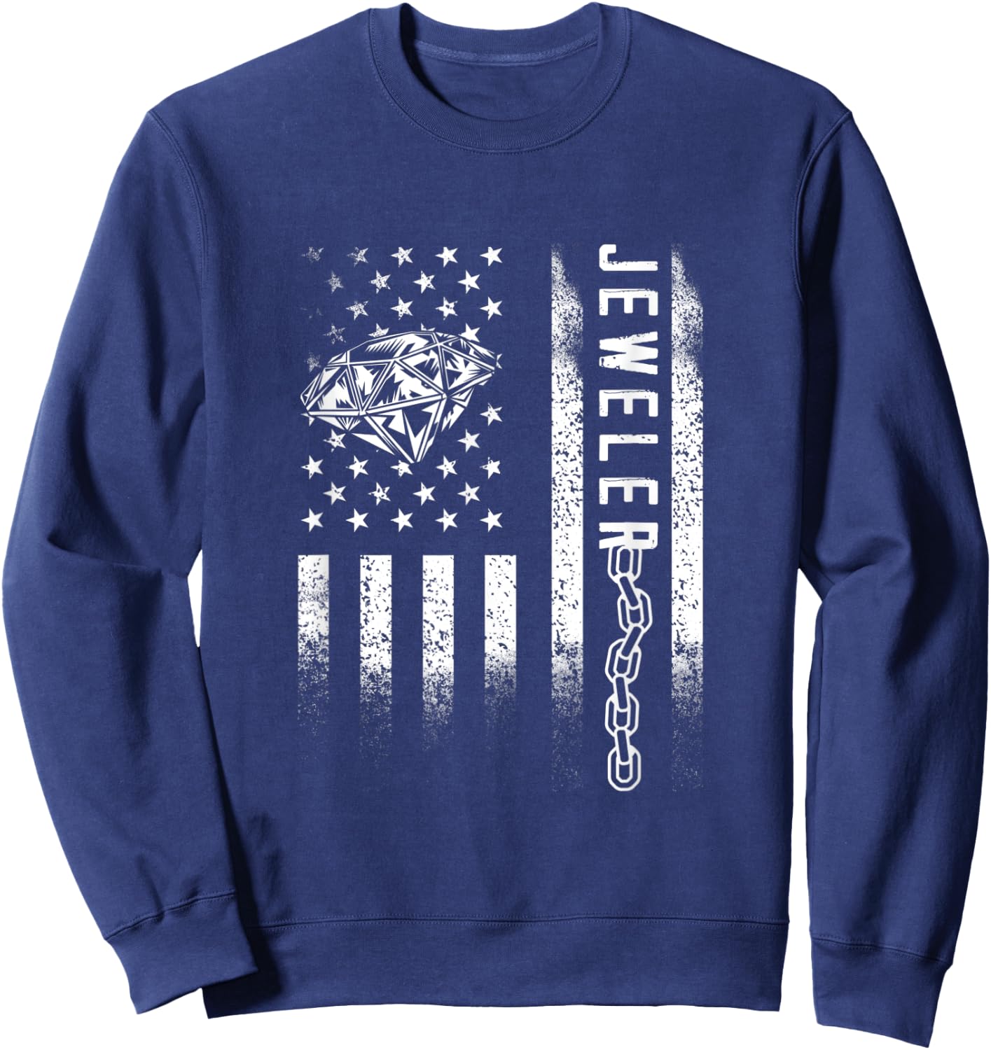 Jeweler Diamond USA American Flag Jewel Jewellery Goldsmith Men Sweatshirt - Sweatshirt | Navy
