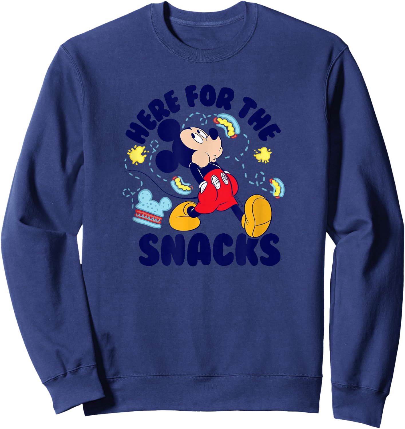 Mickey - Here for The Snacks Sweatshirt - Sweatshirt | Navy