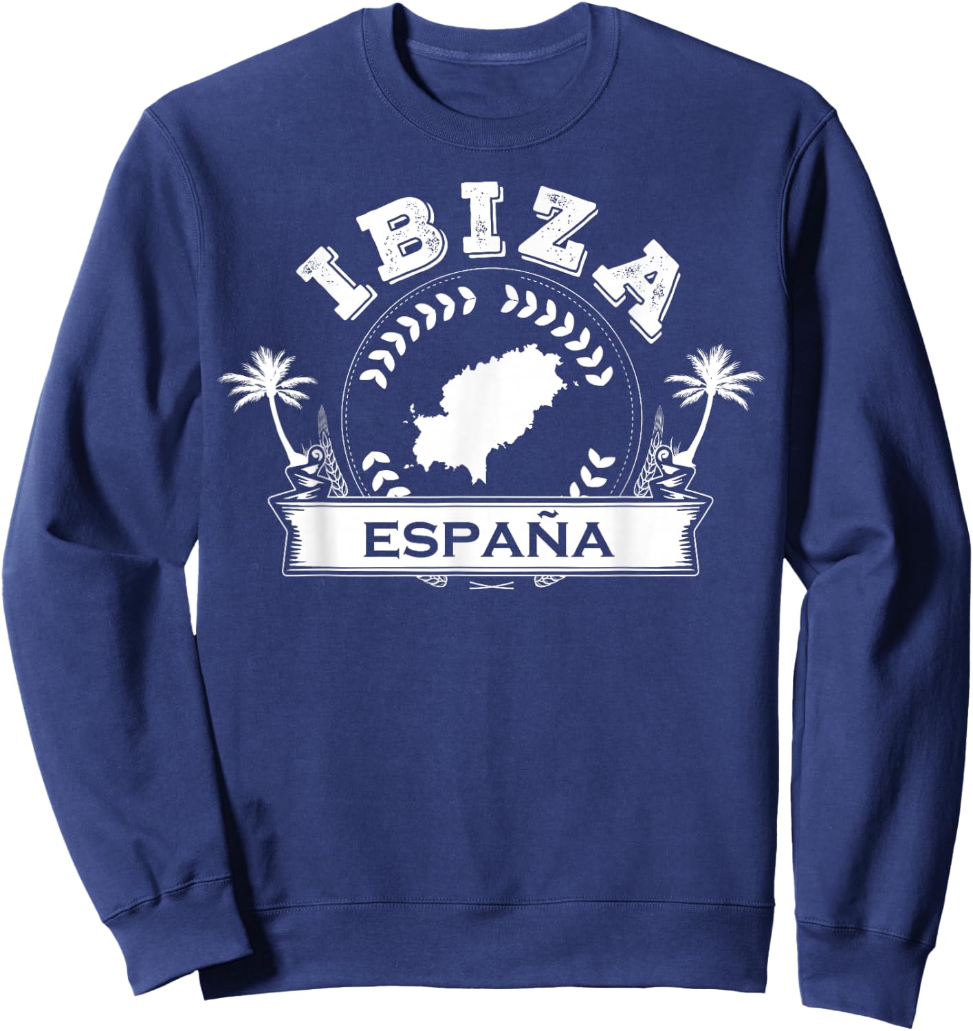 Ibiza Espana Beach Palm Tree Party Destination Gift Sweatshirt - Sweatshirt | Navy