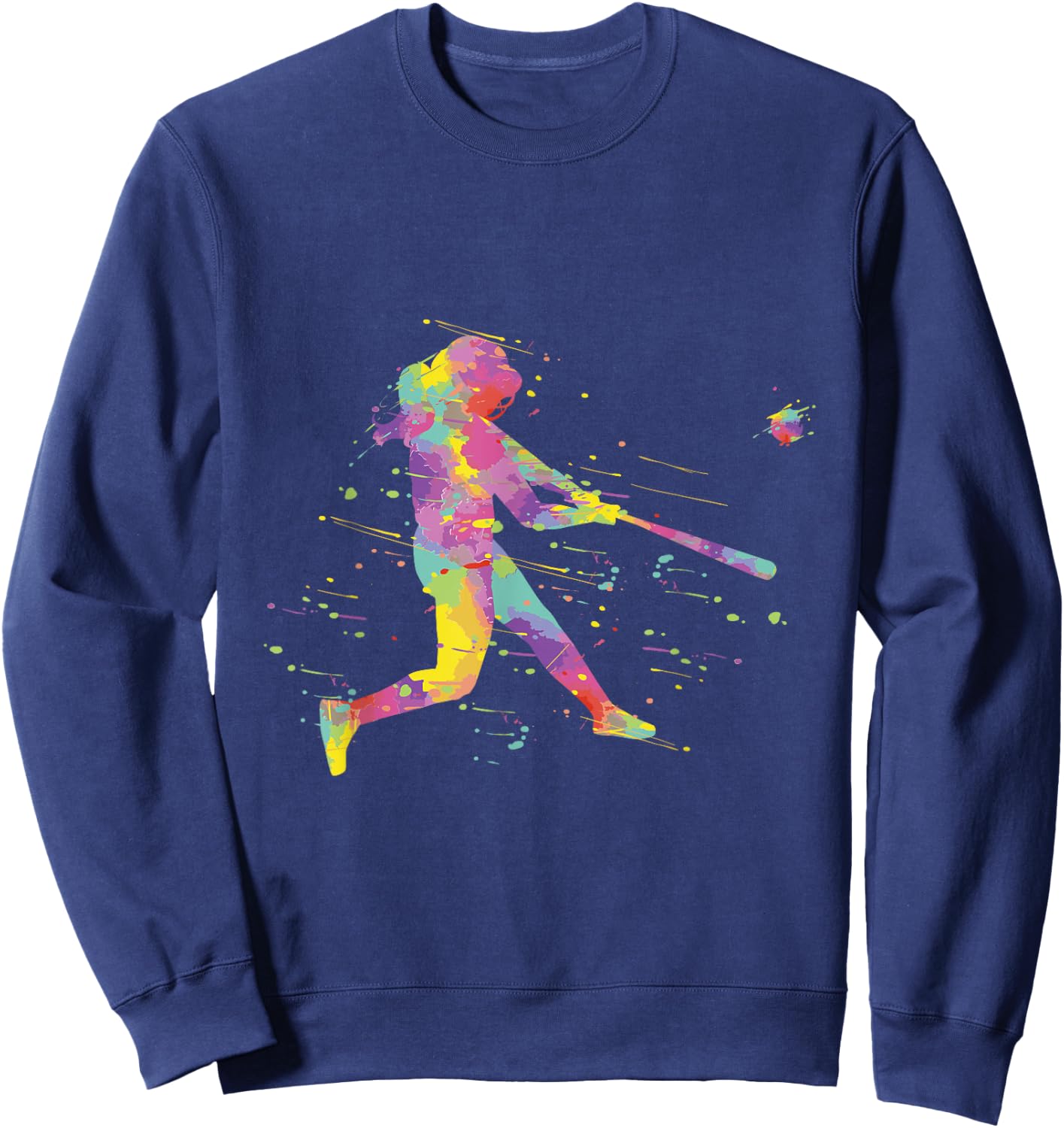Classic Softball Girl - Black, Polyester & Cotton, Short Sleeve, Letter Print Sweatshirt - Sweatshirt | Navy