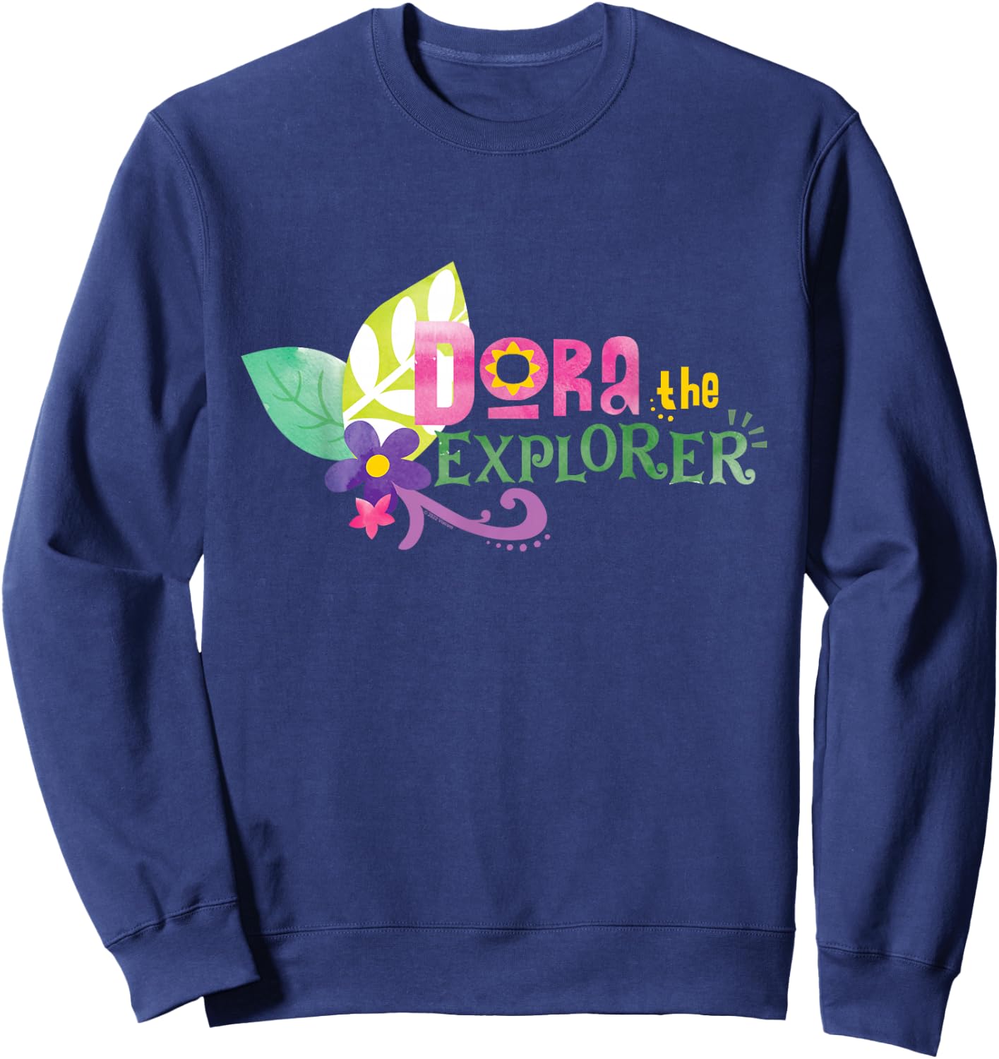 Dora the Explorer Floral Lettering Sweatshirt - Sweatshirt | Navy