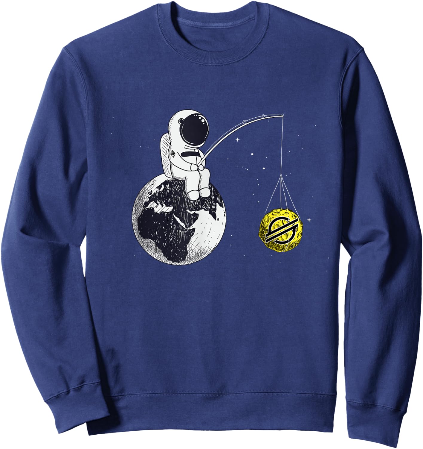 Cryptocurrency Talk - Stellar Lumens To The Moon Space Man Sweatshirt - Sweatshirt | Navy
