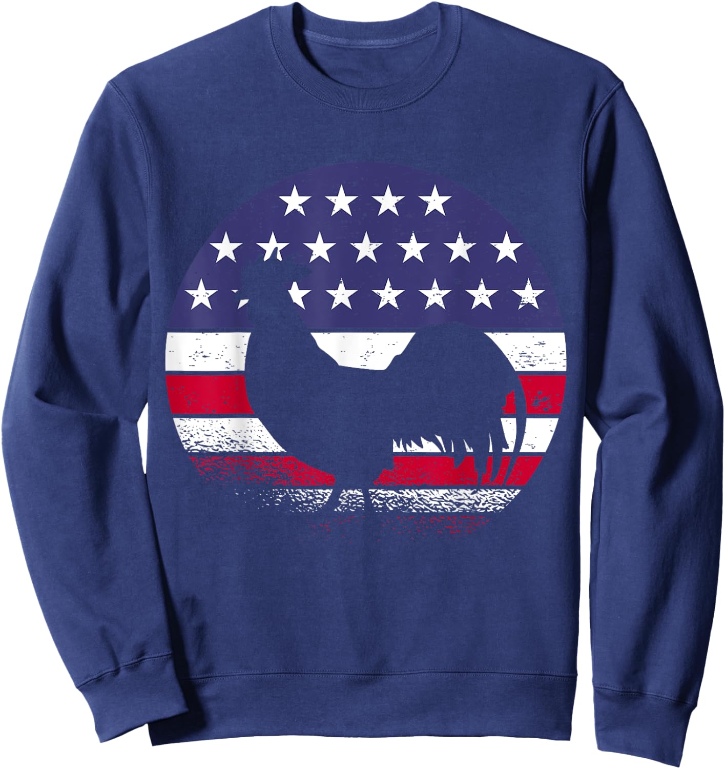 Chickens American Flag USA Rooster Women Men Sweatshirt - Sweatshirt | Navy