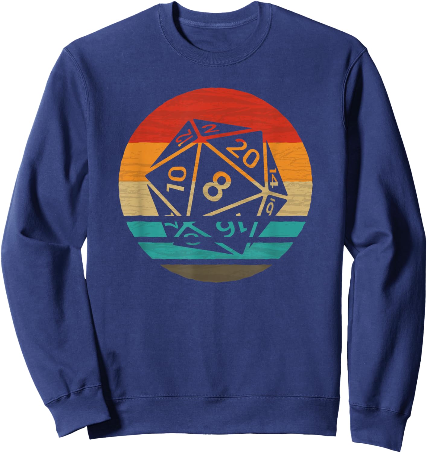 20 Sided Dice Retro Style Vintage Sweatshirt - Sweatshirt | Navy
