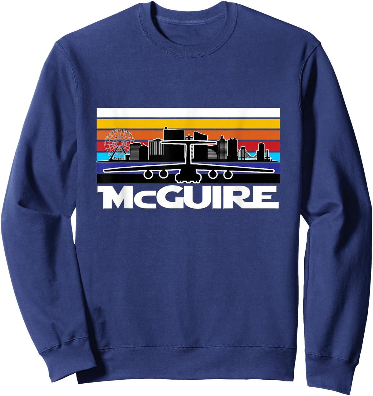 C-141 Starlifter McGuire Vintage Sunset Airlift Cargo Sweatshirt - Sweatshirt | Navy