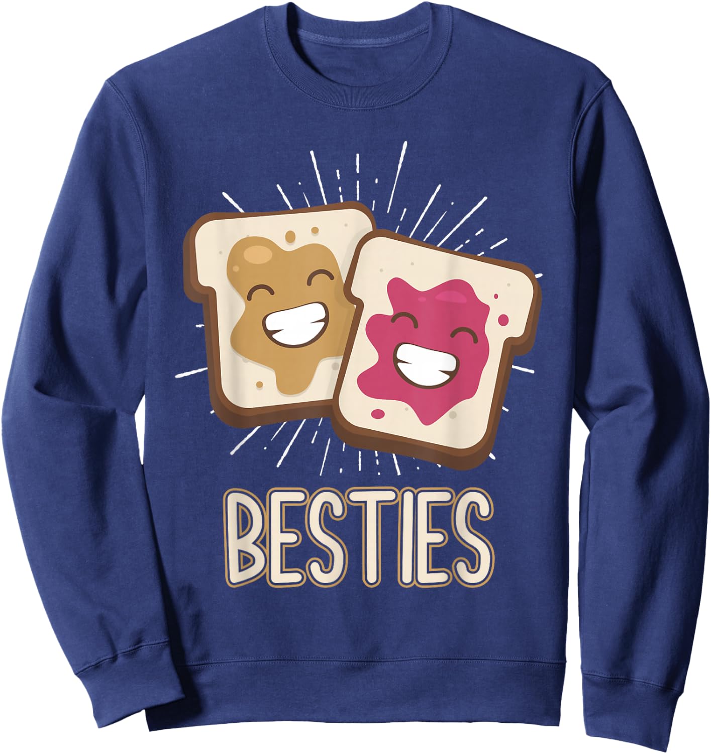 Peanut Butter and Jelly Best Friend Funny Matching Bestie Sweatshirt - Sweatshirt | Navy