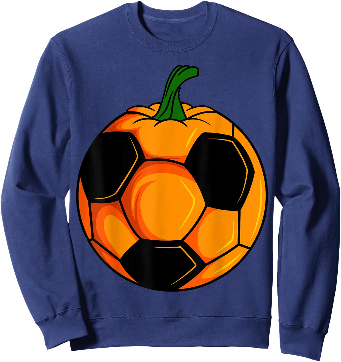 Halloween Pumpkin Soccer Ball Player Ball Team Sport Sweatshirt - Sweatshirt | Navy