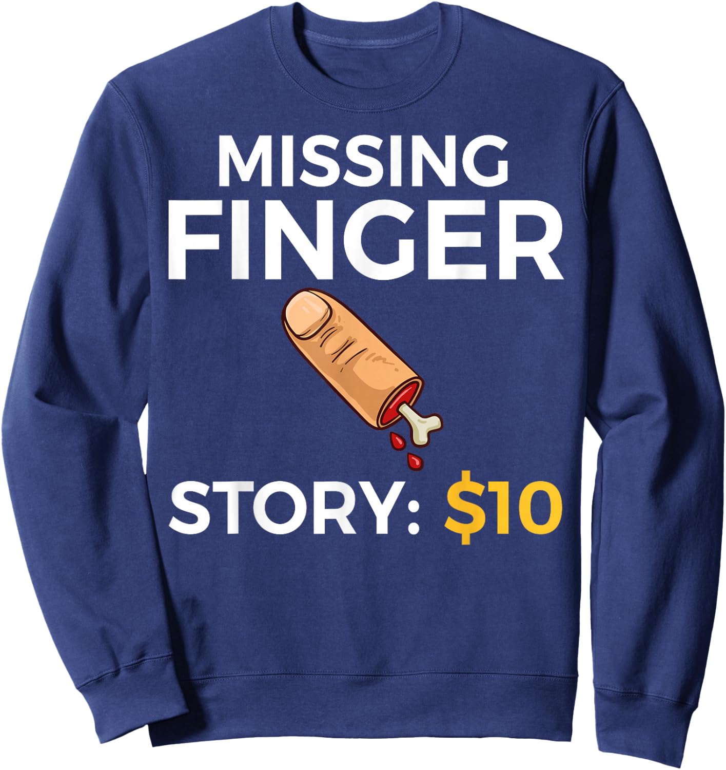 Missing Finger Prosthetic Amputation Recovery Sweatshirt - Sweatshirt | Navy