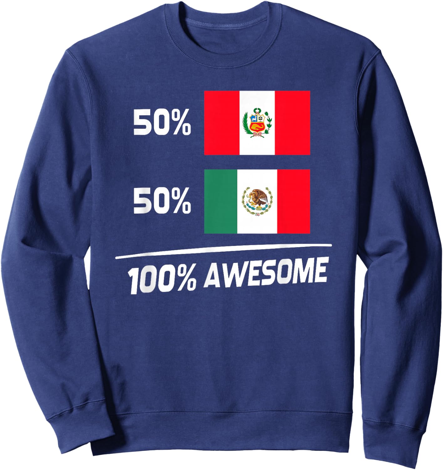 Peruvian Mexican Flag Peru Mexico Sweatshirt - Sweatshirt | Navy