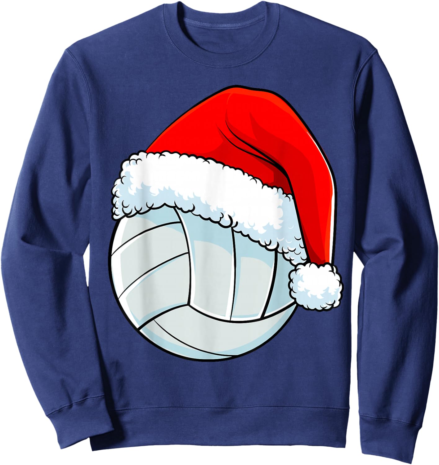 Volleyball Christmas Santa Hat Ball Men Women Kids Girls Sweatshirt - Sweatshirt | Navy