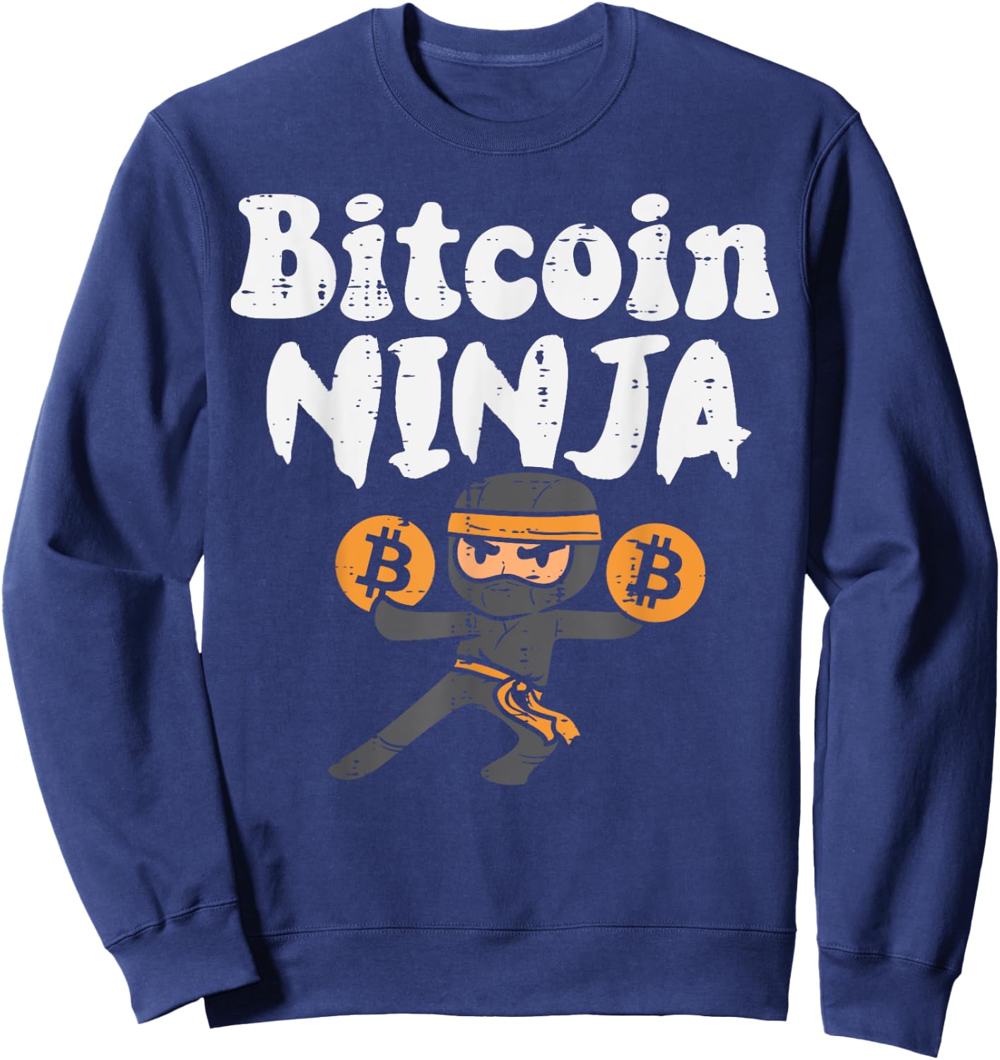 Bitcoin Ninja BTC Crypto Cryptocurrency Trader Investor Sweatshirt - Sweatshirt | Navy