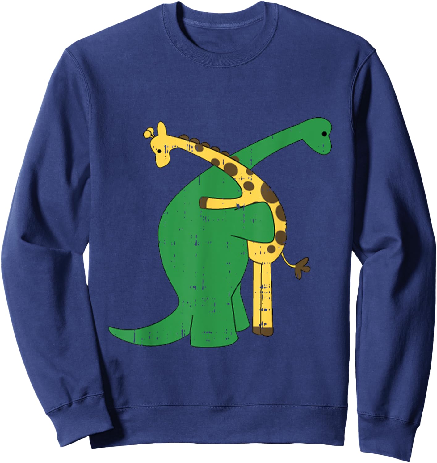 Giraffe Dinosaur Hug Love Dino Animals Safari Halloween Gift Sweatshirt - Sweatshirt | Navy