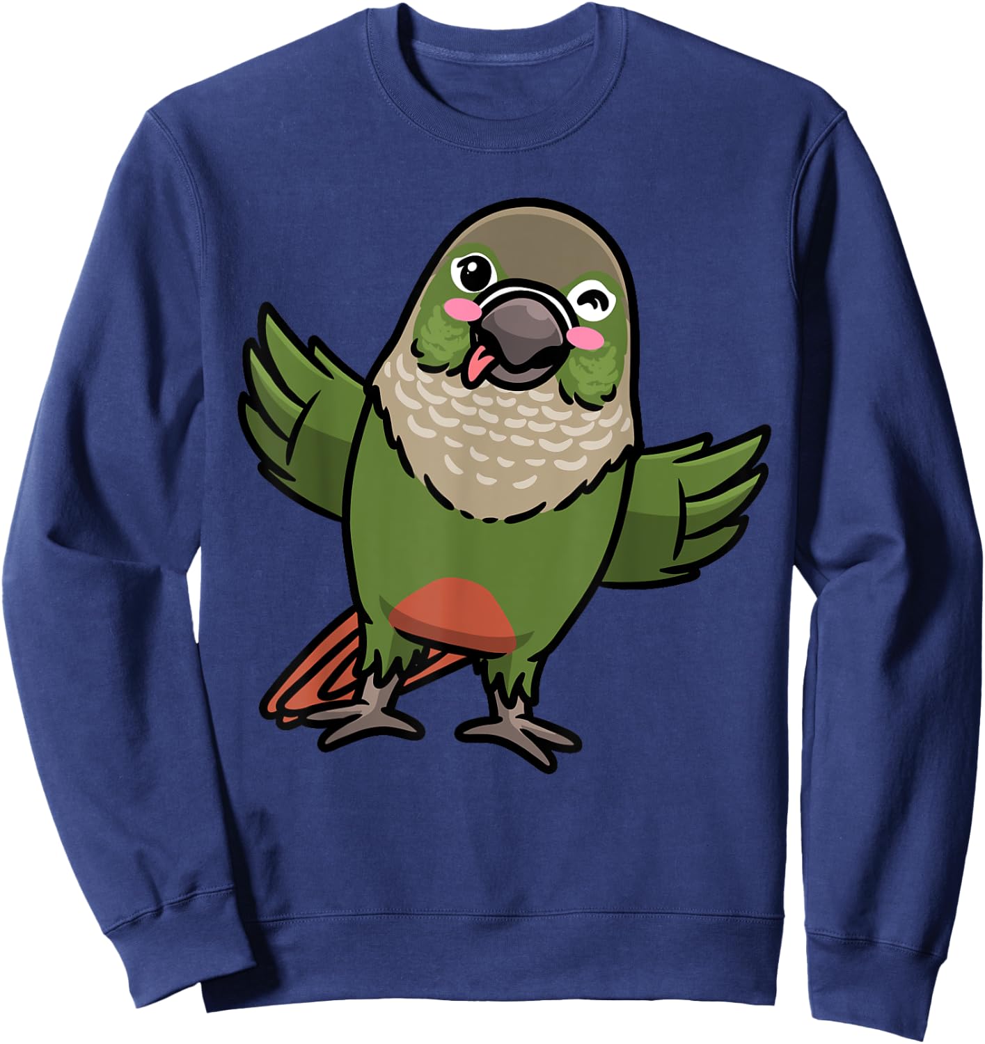 Green Cheek Conure Green-Cheeked Parakeet Bird Parrot Sweatshirt - Sweatshirt | Navy