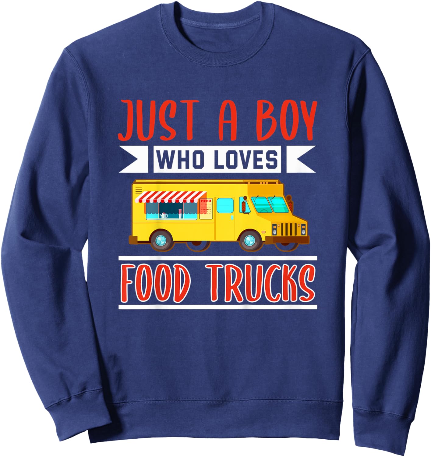 Kids Food Truck Shirt Boys Funny Street Food Food Truck Lover Sweatshirt - Sweatshirt | Navy