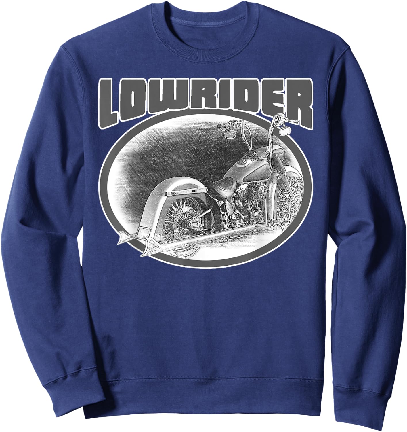Chicano Cholo Latino Lowrider Bike Chicano Motorcycles Sweatshirt - Sweatshirt | Navy