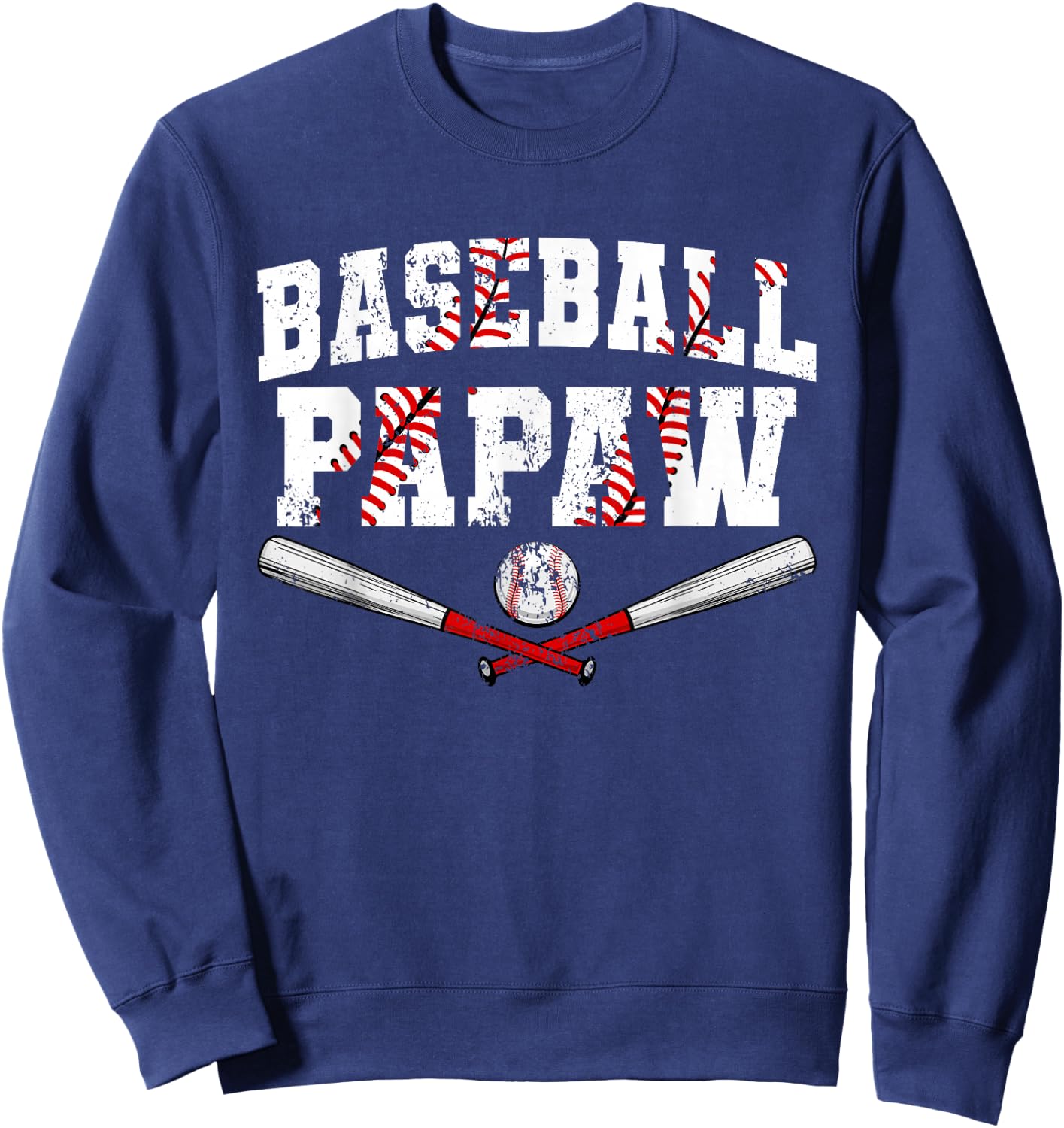 Retro Baseball Papaw Baseball Lover Father's Day Sweatshirt - Sweatshirt | Navy