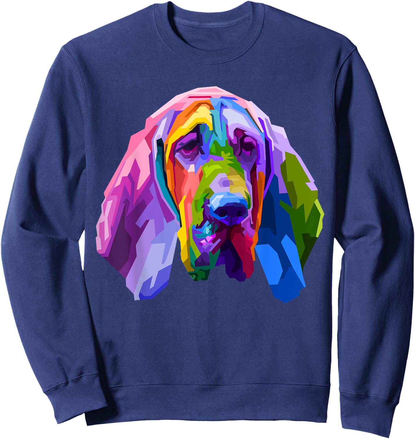 Bloodhound colorful pop art portrait for dog owners Men Women Girls Kids Sweatshirt - Sweatshirt | Navy