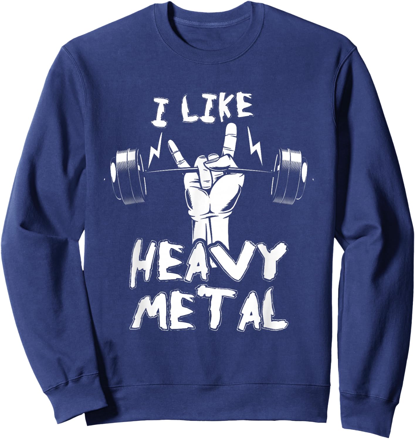 Exercise Fitness Instructor Personal Trainer Gift Heavy Metal Weightlifting Bodybuilding Gym Workout Barbell Sweatshirt - Sweatshirt | Navy
