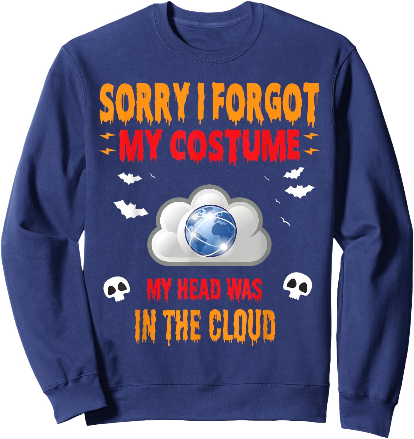 Halloween Cloud Computing lazy costume Sweatshirt - Sweatshirt | Navy