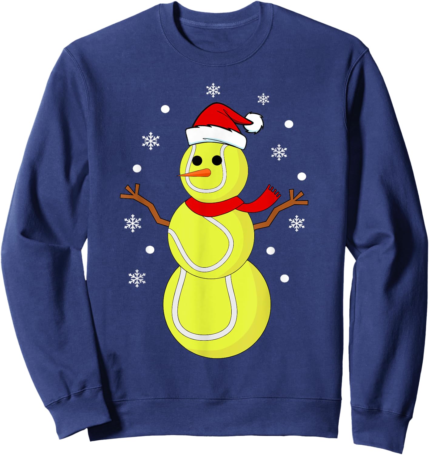 Christmas Tennis Balls Snowman Kids Funny Tennis Christmas Sweatshirt - Sweatshirt | Navy