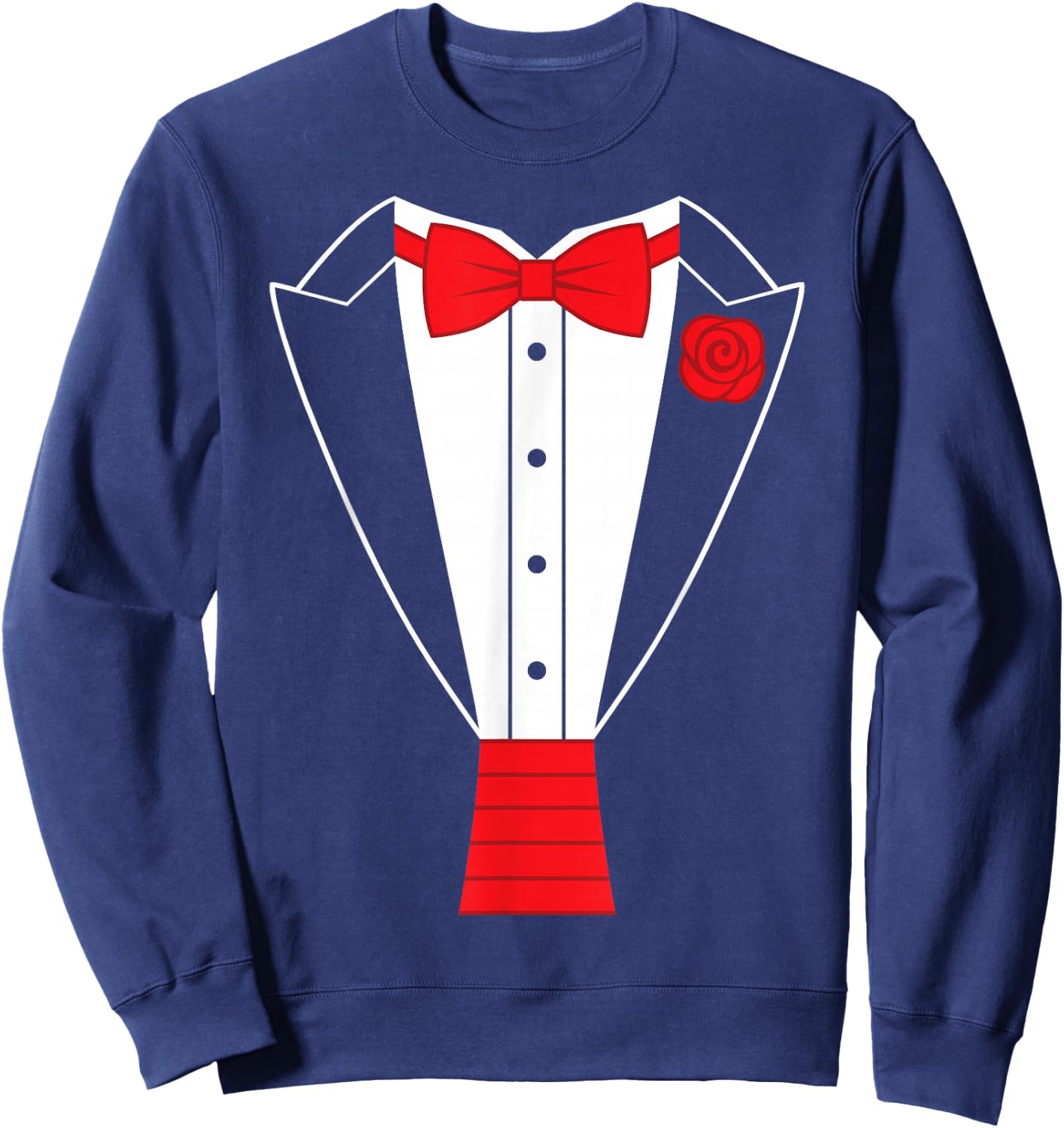 Red Bow Tie Tuxedo Sweatshirt - Sweatshirt | Navy