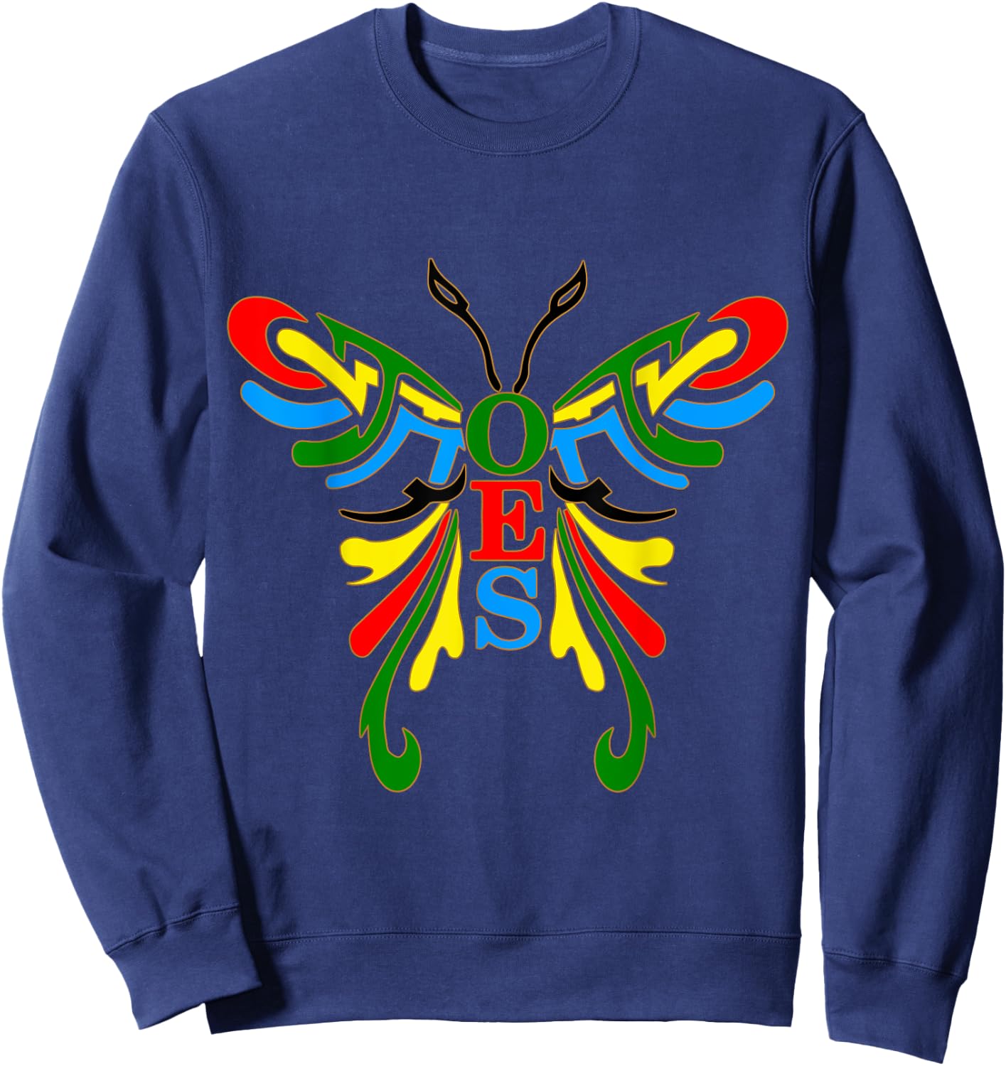 OES Butterfly Color of the Eastern Star Christmas Sweatshirt - Sweatshirt | Navy