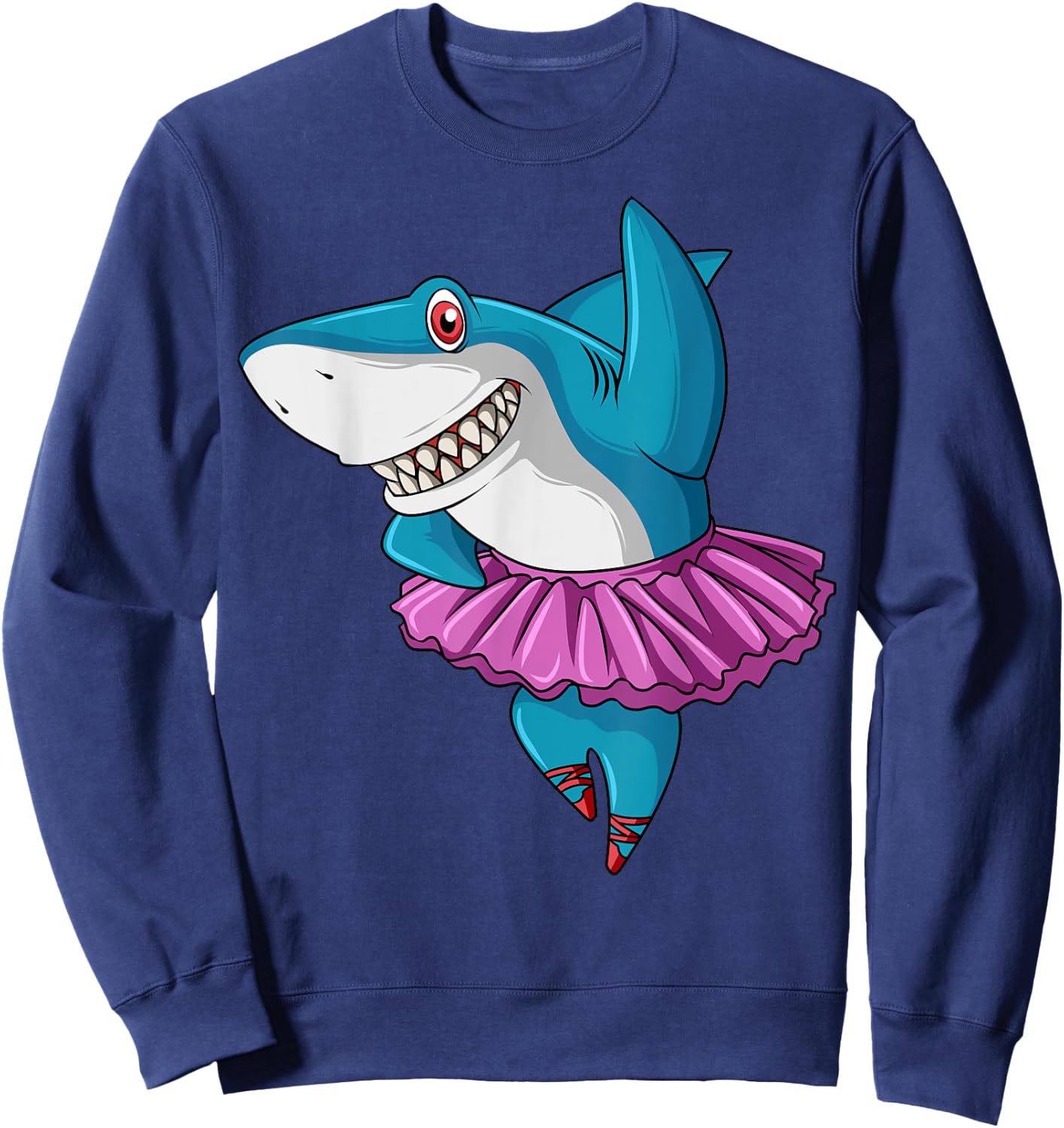 Ballerina Shark Ballet Dancer Shark Tutu Dance Party Sweatshirt - Sweatshirt | Navy