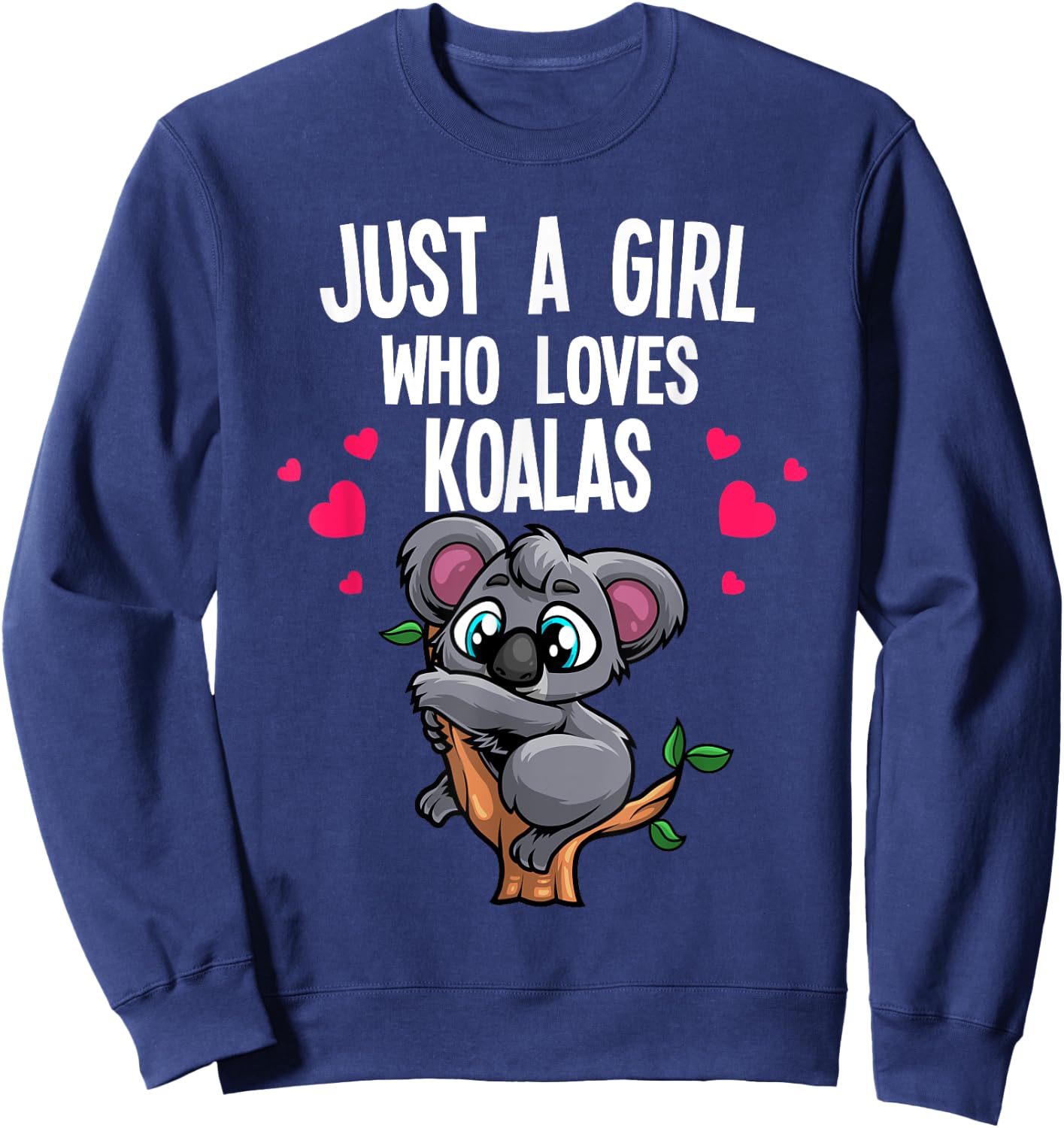 Funny Koala Bear For Girls Women Australian Animal Hearts Sweatshirt - Sweatshirt | Navy
