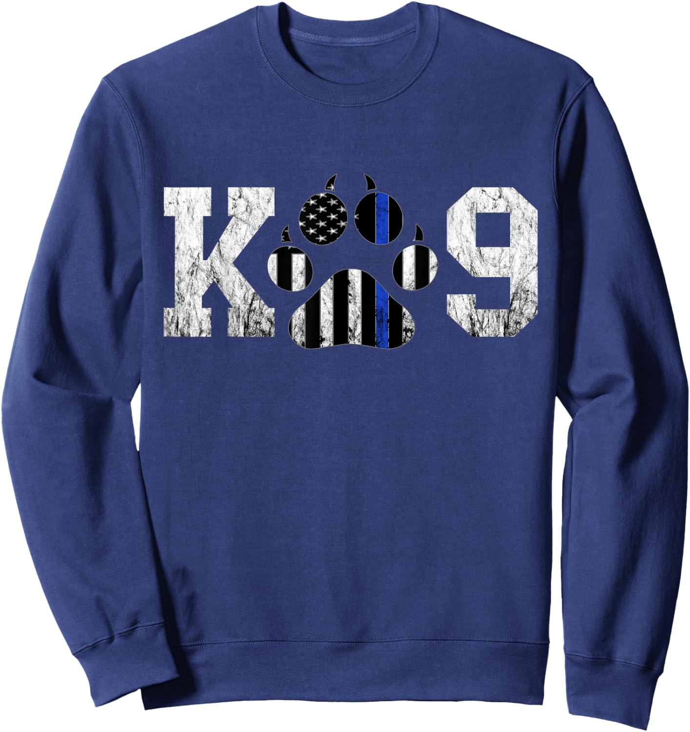 Police Officer Thin Blue Line K9 Dog Paw Police Dog Officer Men Women Girls Kids Sweatshirt - Sweatshirt | Navy