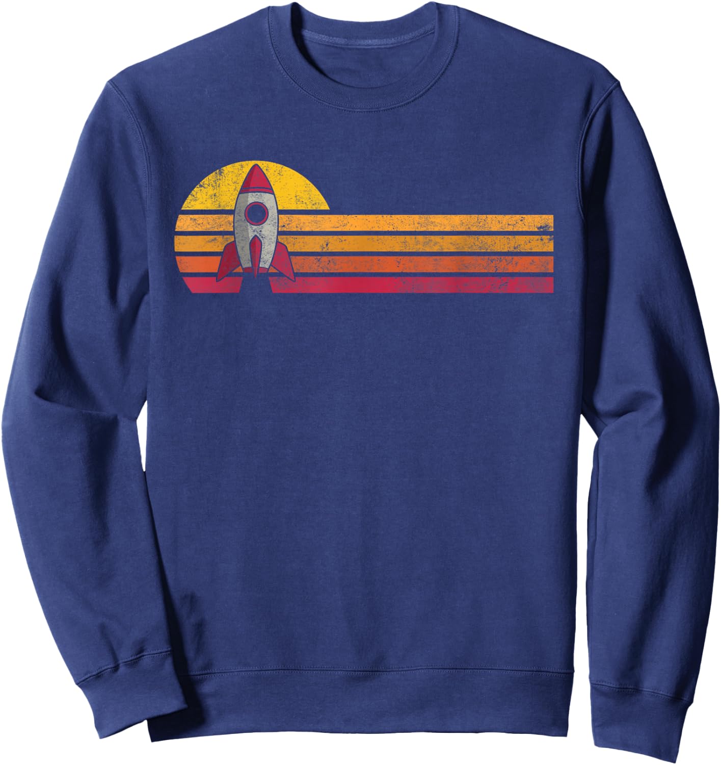 Vintage Style Space Ship Silhouette Retro Space Science Gift Sweatshirt - Sweatshirt | Navy
