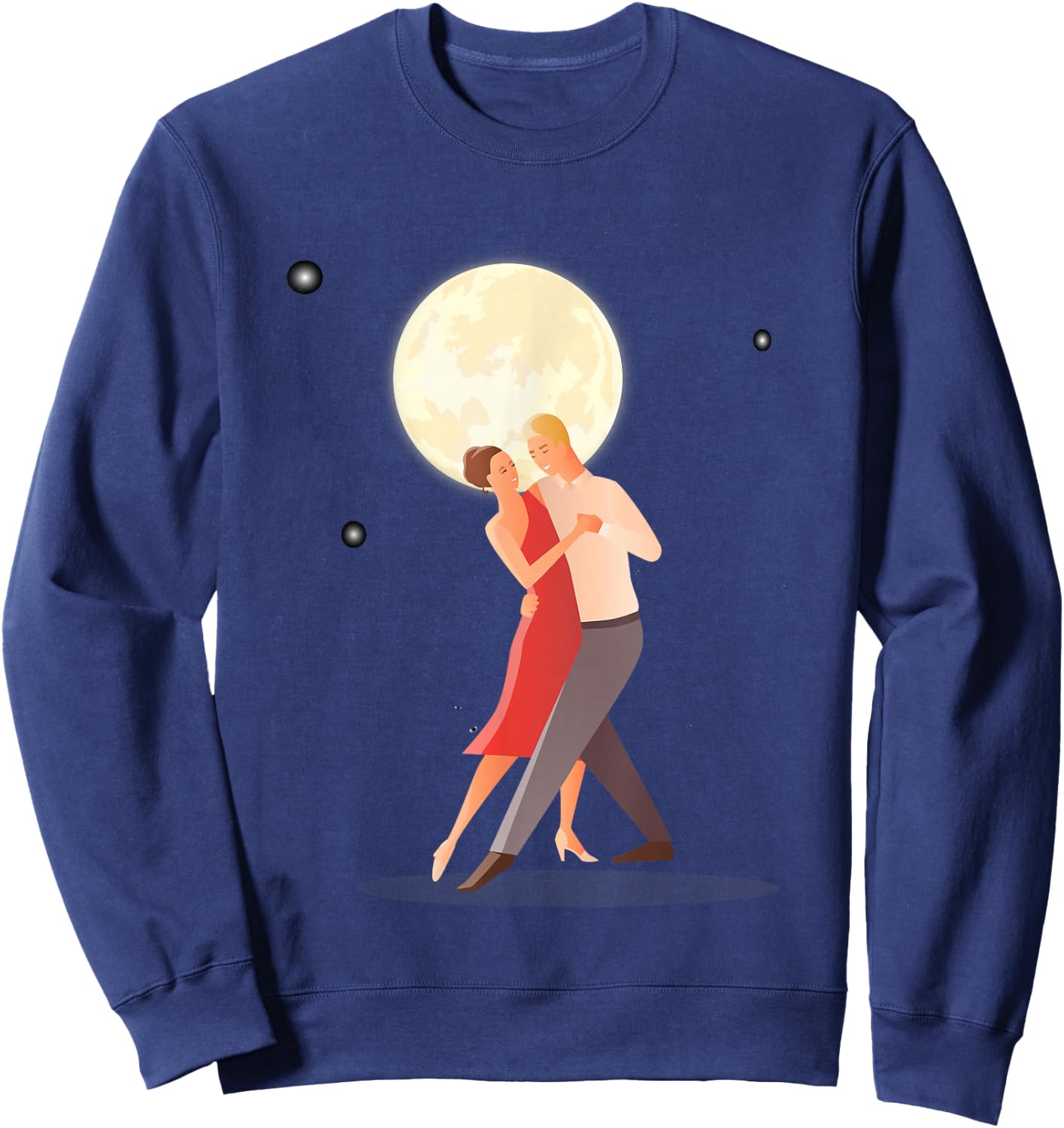 Love Dancing In The Moonlight With Light Stars In Dark Night Sweatshirt - Sweatshirt | Navy