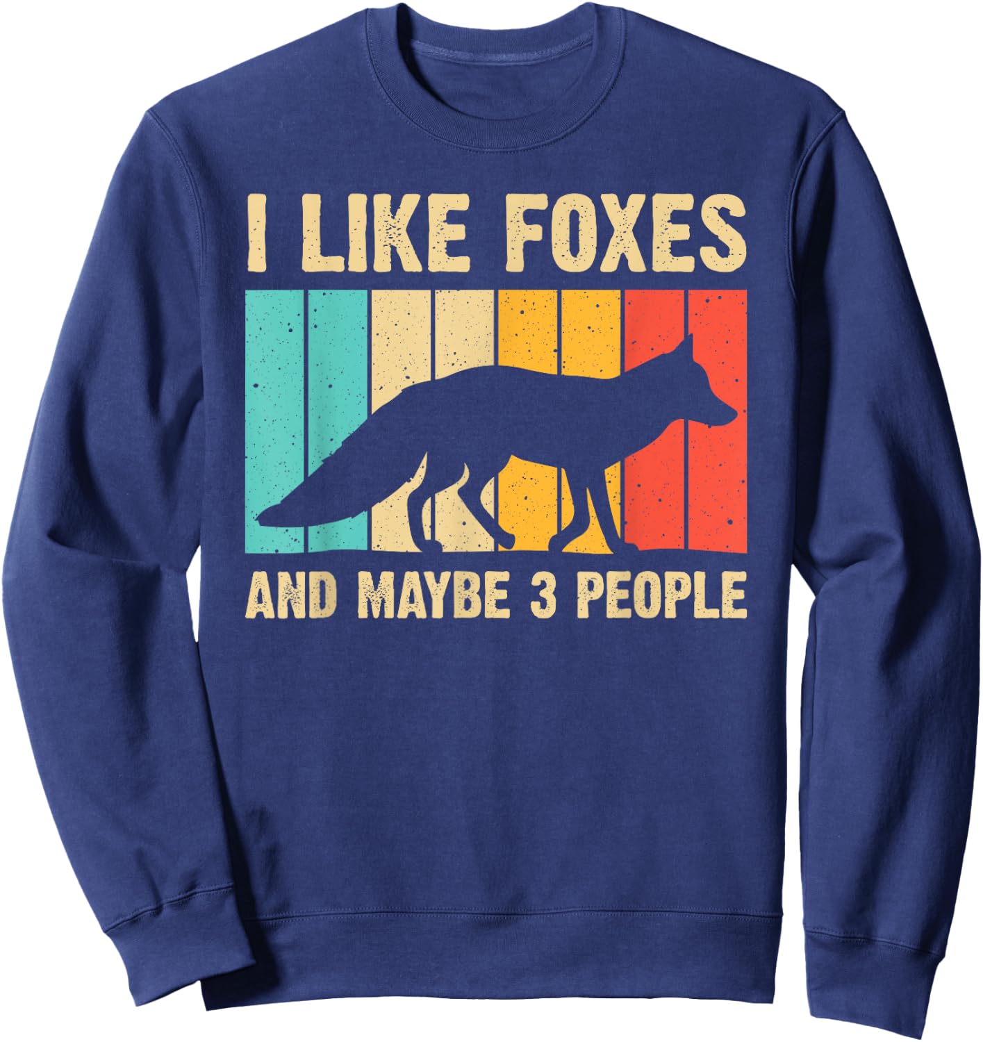 Funny Fox Design For Fox Lovers Men Women Kids Introverts Sweatshirt - Sweatshirt | Navy