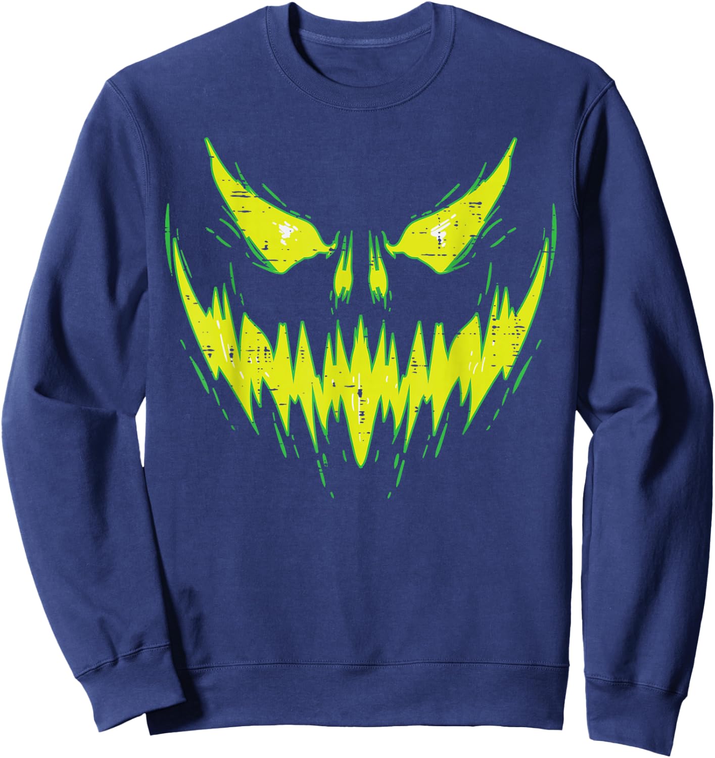 Scary Pumpkin Jack O Lantern Face Halloween Men Boys Kids Sweatshirt - Sweatshirt | Navy
