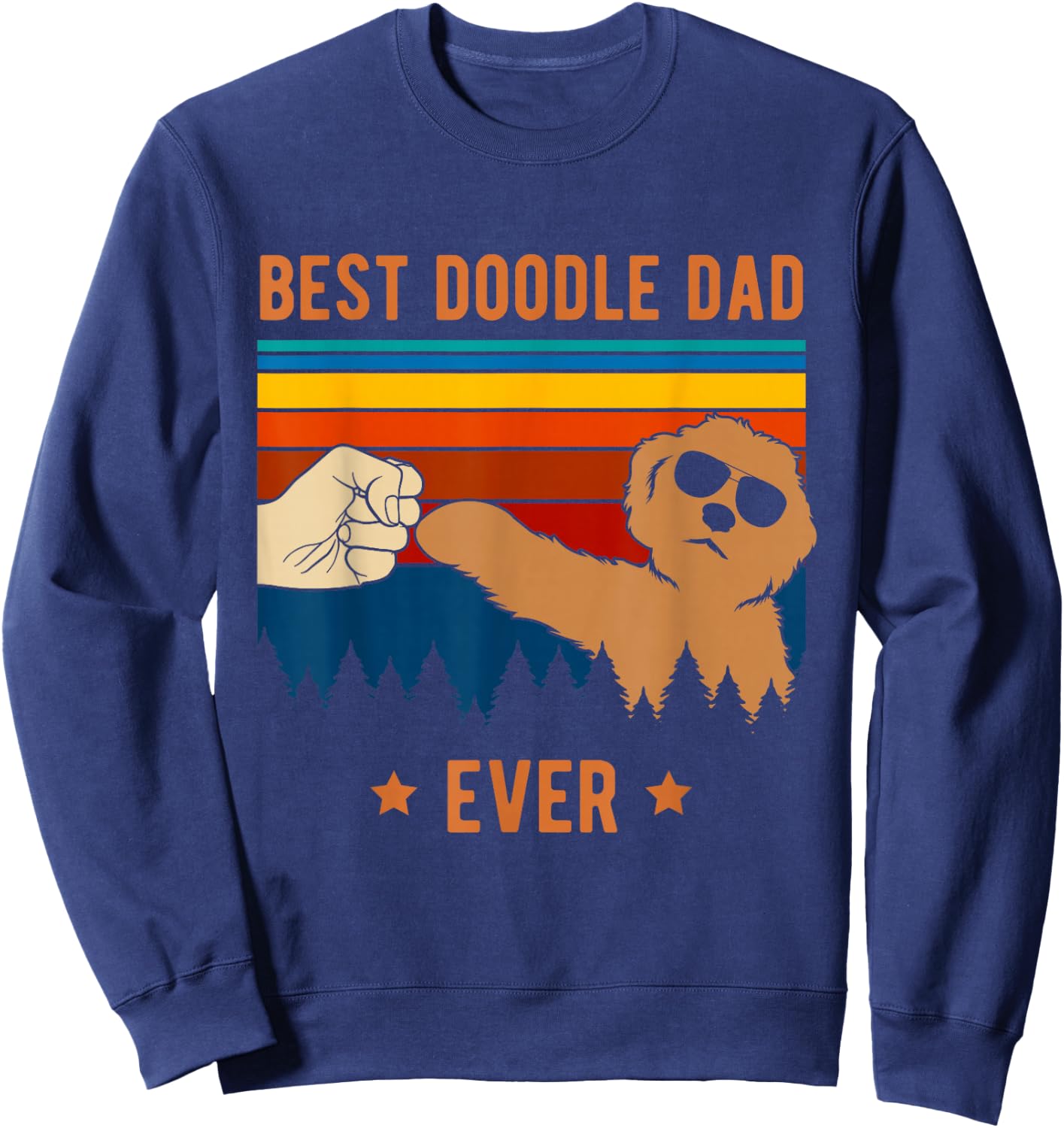 Best Doodle Dad Ever - Funny Dog Goldendoodle Labradoodle Small Sweatshirt - Sweatshirt | Navy