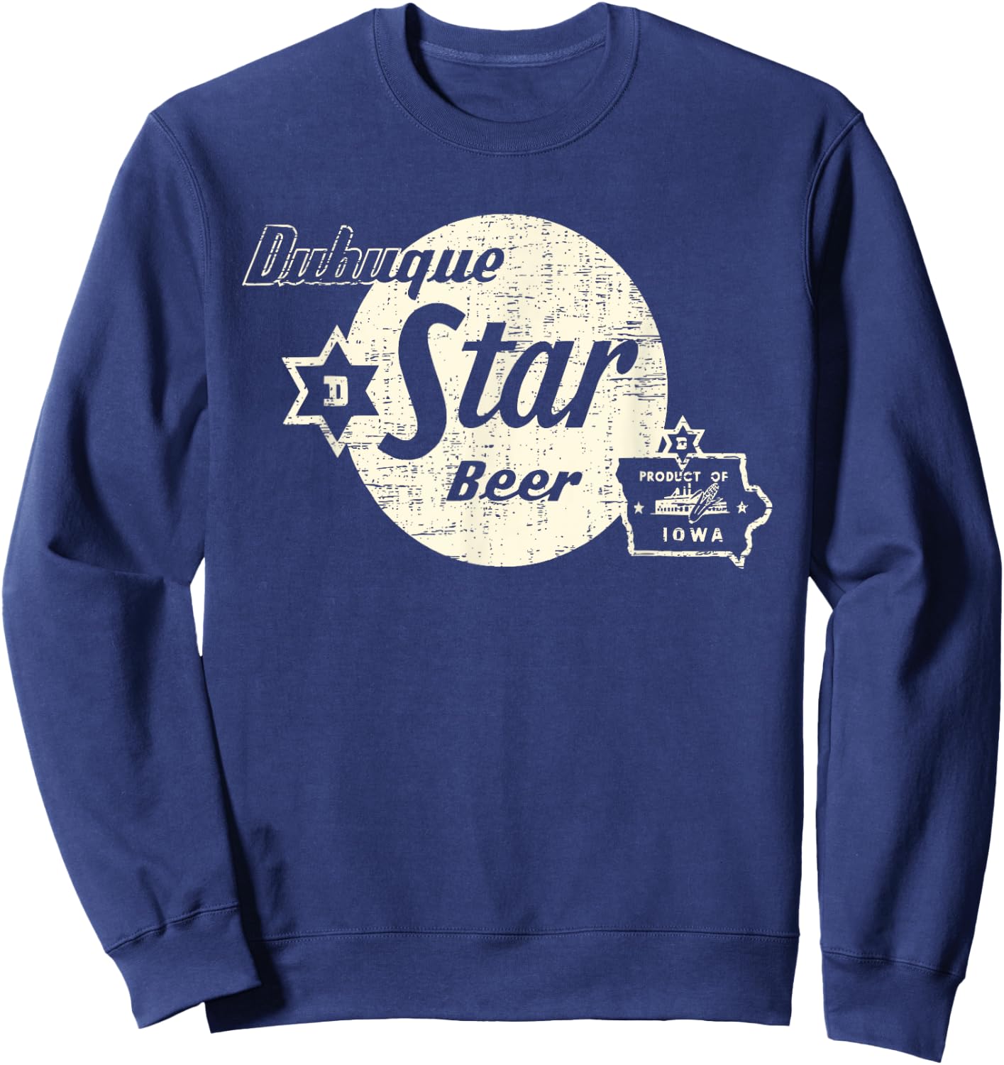Vintage Advertising Art Dubuque Iowa Restaurant Bar , Men's -Adults Black 3X-Large Short Sleeve Classic Fit Cotton Sweatshirt - Sweatshirt | Navy