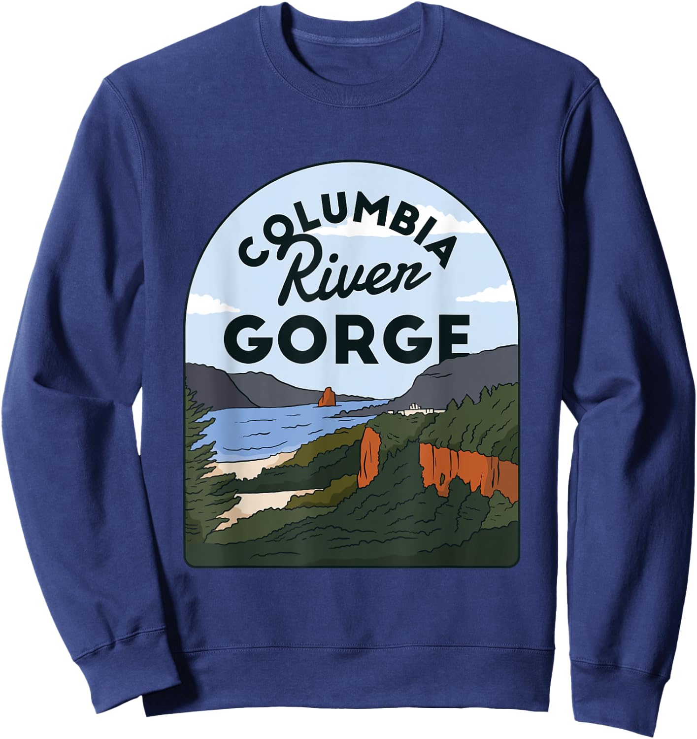 Columbia River Gorge Oregon Travel Nature Portland Salem Sweatshirt - Sweatshirt | Navy